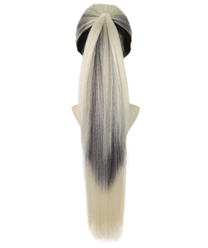 HPO Women’s Long Ponytail Wig | High Black & Blonde Ponytail Wig | Capless Cap Design
