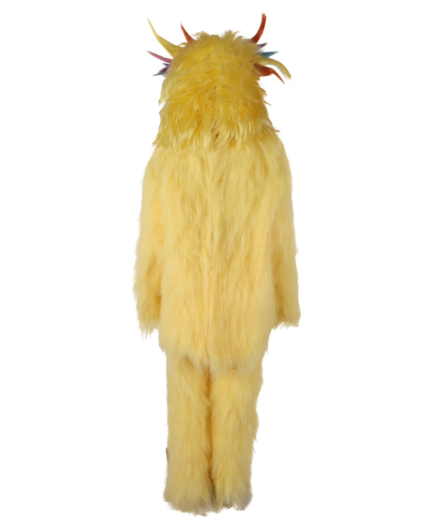 HPO Unisex Yellow Monster Mascot Costume, Mask and Bundle | Full Body Plush Furry Suit with Headpiece, Hands & Feet | Fun Cartoon Outfit for Halloween, Parades & Stage Performances