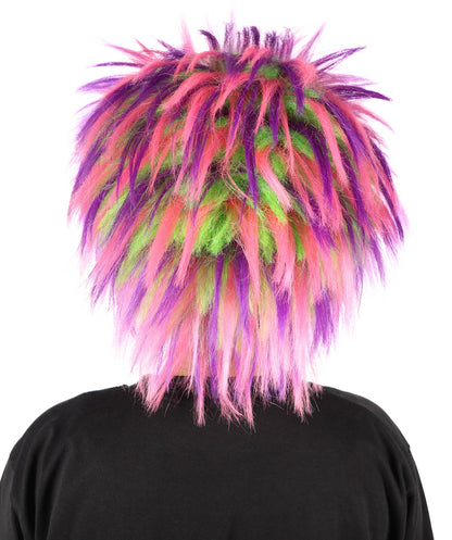 Burning Manstyle Funfur Costume Wig | Colorful Fluffy Playwear Hairpiece | Festival, Rave, Party & Creative Roleplay Accessory