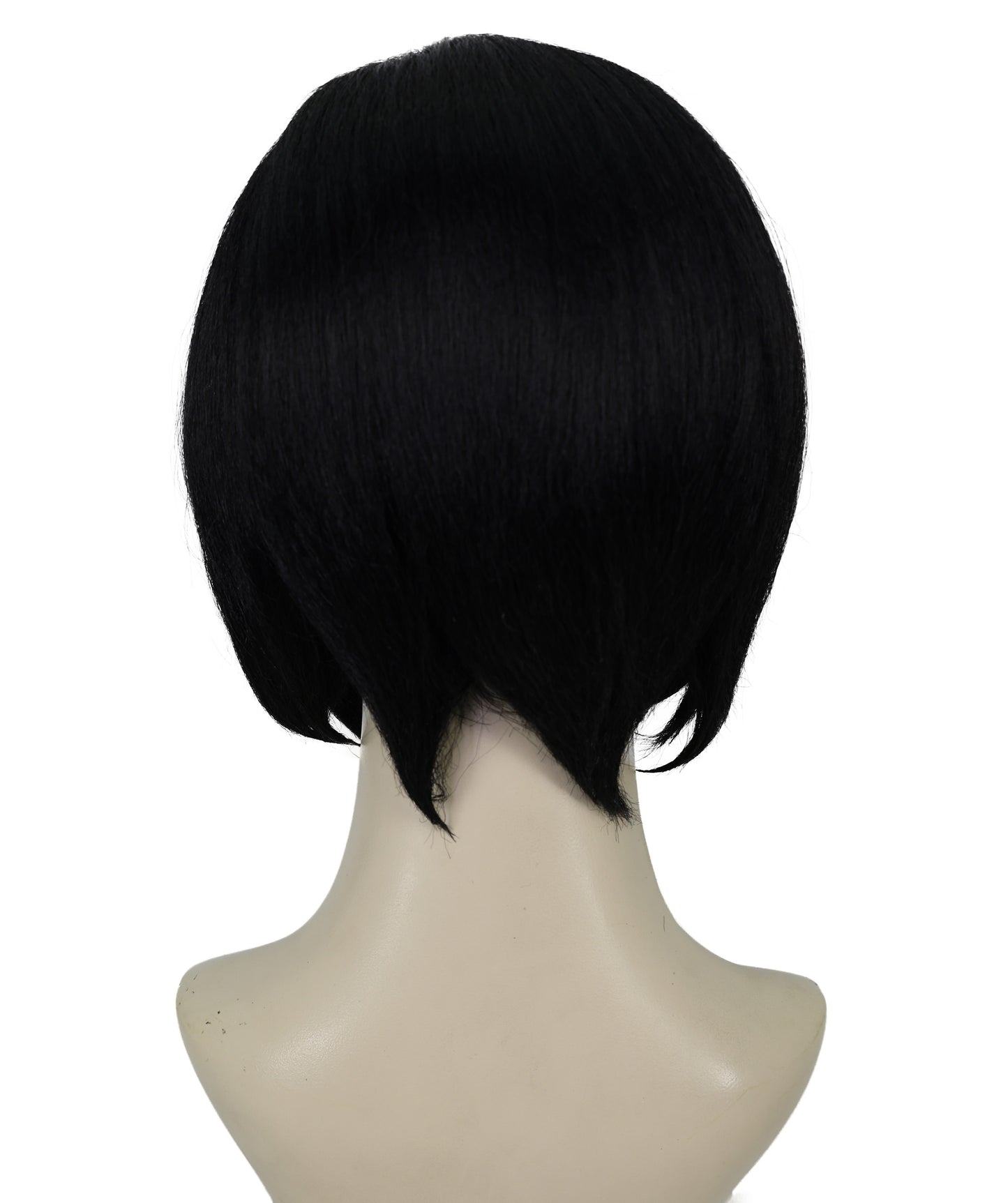 HPO Women's Shimmering Short Black Wig with Golden Highlights | Glam Supervillain-Inspired Hairpiece | For Cosplay, Halloween, Stage & Themed Events
