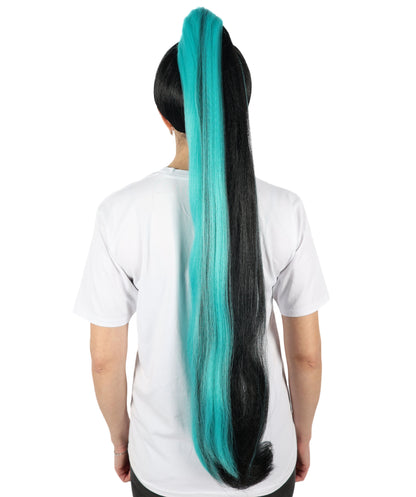 HPO Women LOL KDA The Baddest Kai'Sa Cosplay Wig | Long Ponytail Halloween Party Costume Wig |Ideal for Halloween or Themed Parties | Adjustable & Comfortable Fit