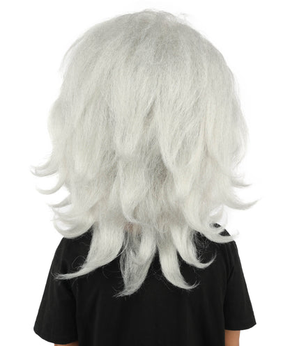 HPO Adult Women's Long Red Bob Wig | Straight Shoulder-Length Black Hair with Blunt Bangs, Included Accessory Set & Breathable Cap | Halloween, Anime Roleplay, Costume Party & Daily Wear