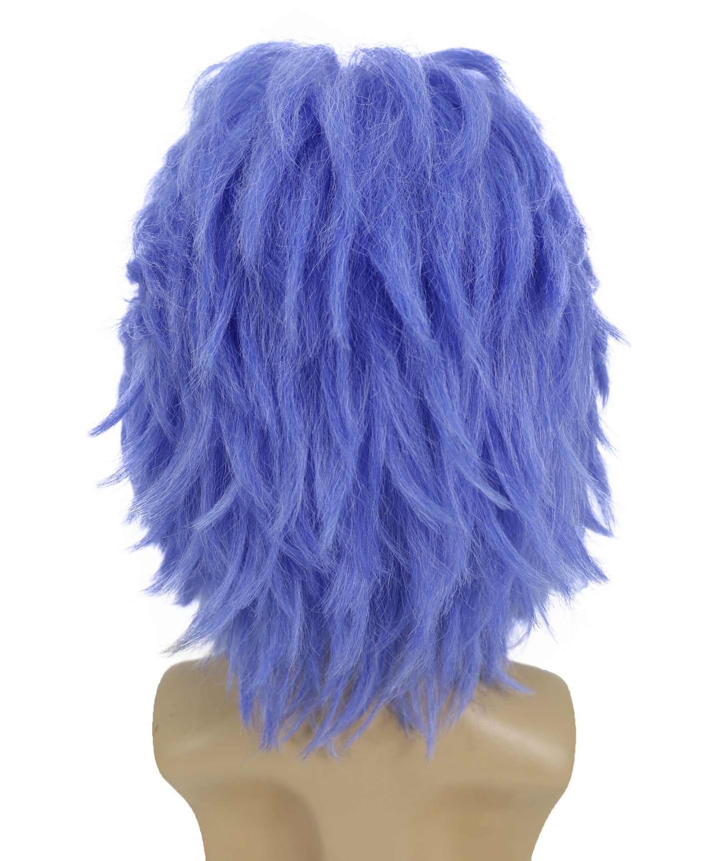 HPO Men's Short Wave Blue Mixed Beard and Wig | Bold Hair & Facial Hair for Halloween and Stage | Breatheble Capless Cap