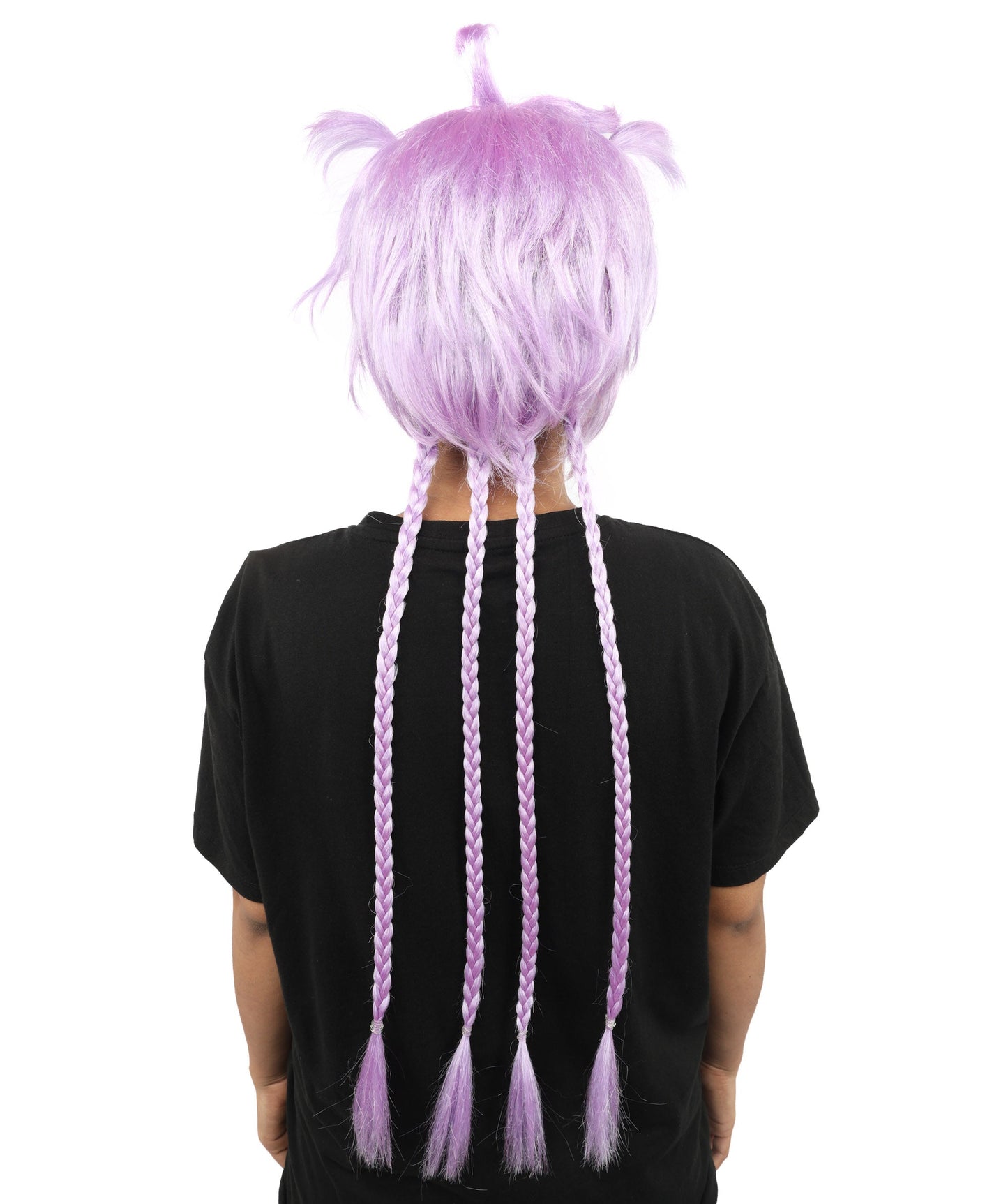 HPO Adult Women's Animal Ear Braided Wig | Multiple Color Options | Synthetic fiber, short bob with sculpted ears and long micro-braids, breathable base | Party, Halloween, theater, drag, performance, costume events