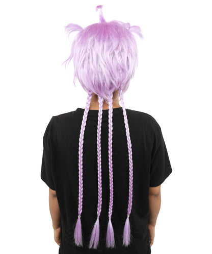 HPO Adult Women's Animal Ear Braided Wig | Multiple Color Options | Synthetic fiber, short bob with sculpted ears and long micro-braids, breathable base | Party, Halloween, theater, drag, performance, costume events