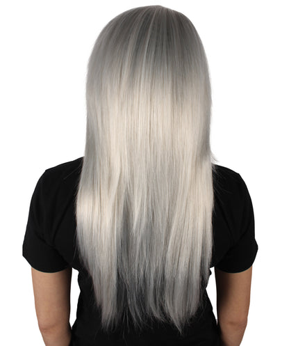 HPO Women's Grey Straight Wig | Flame-retardant Synthetic Fiber | Standard  Wig Cap