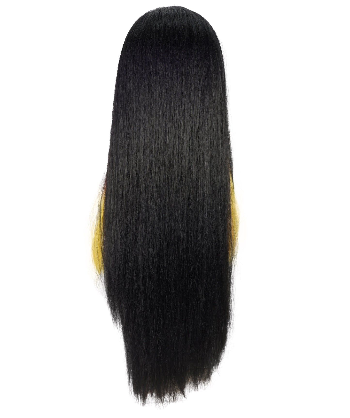 HPO Unisex Multiple Color Long Straight Wig | Bold Halloween Costume Hair | Breathable Capless Cap
