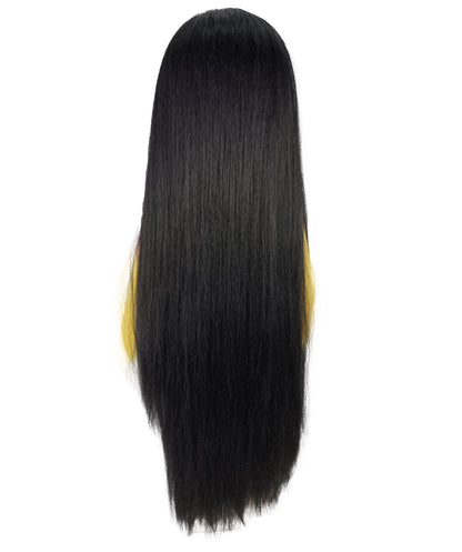 HPO Unisex Multiple Color Long Straight Wig | Bold Halloween Costume Hair | Breathable Capless Cap