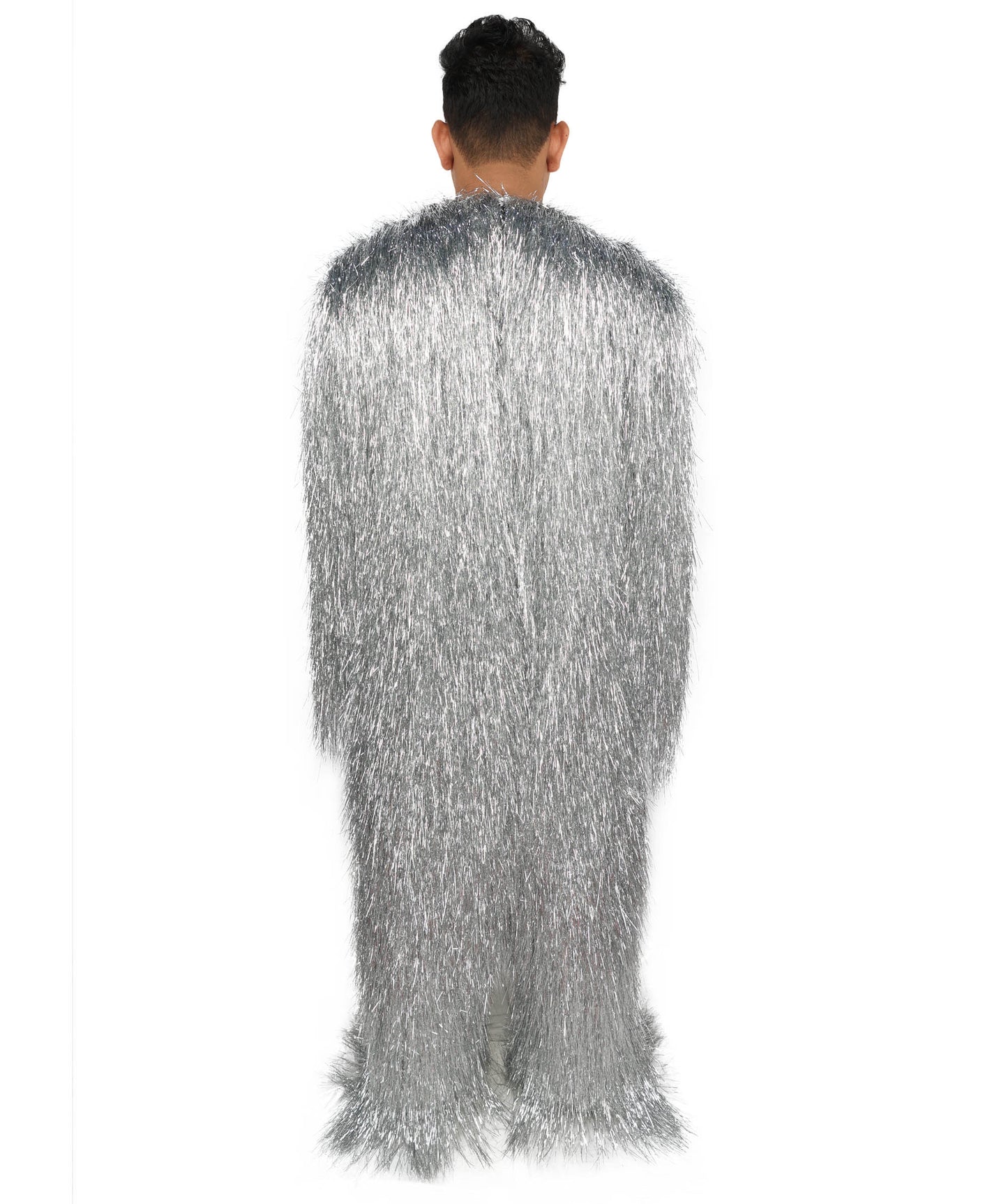 HPO UnisexTinsel Hairy Costume, Bundle & Mask Set | Full-Body Suit & Matching Mask | Long Hair Funny Costume for Halloween, Performers, Cosplay & Mascots | Multicolor Options