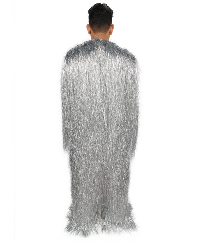 HPO UnisexTinsel Hairy Costume, Bundle & Mask Set | Full-Body Suit & Matching Mask | Long Hair Funny Costume for Halloween, Performers, Cosplay & Mascots | Multicolor Options