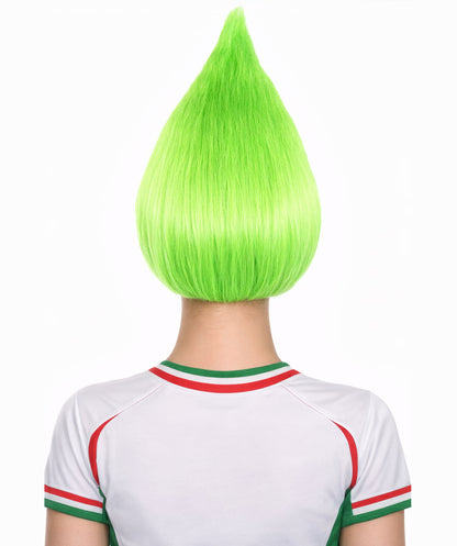 Troll Style Unisex Wig Santa's helper Neon Green Kids Wig | HPO