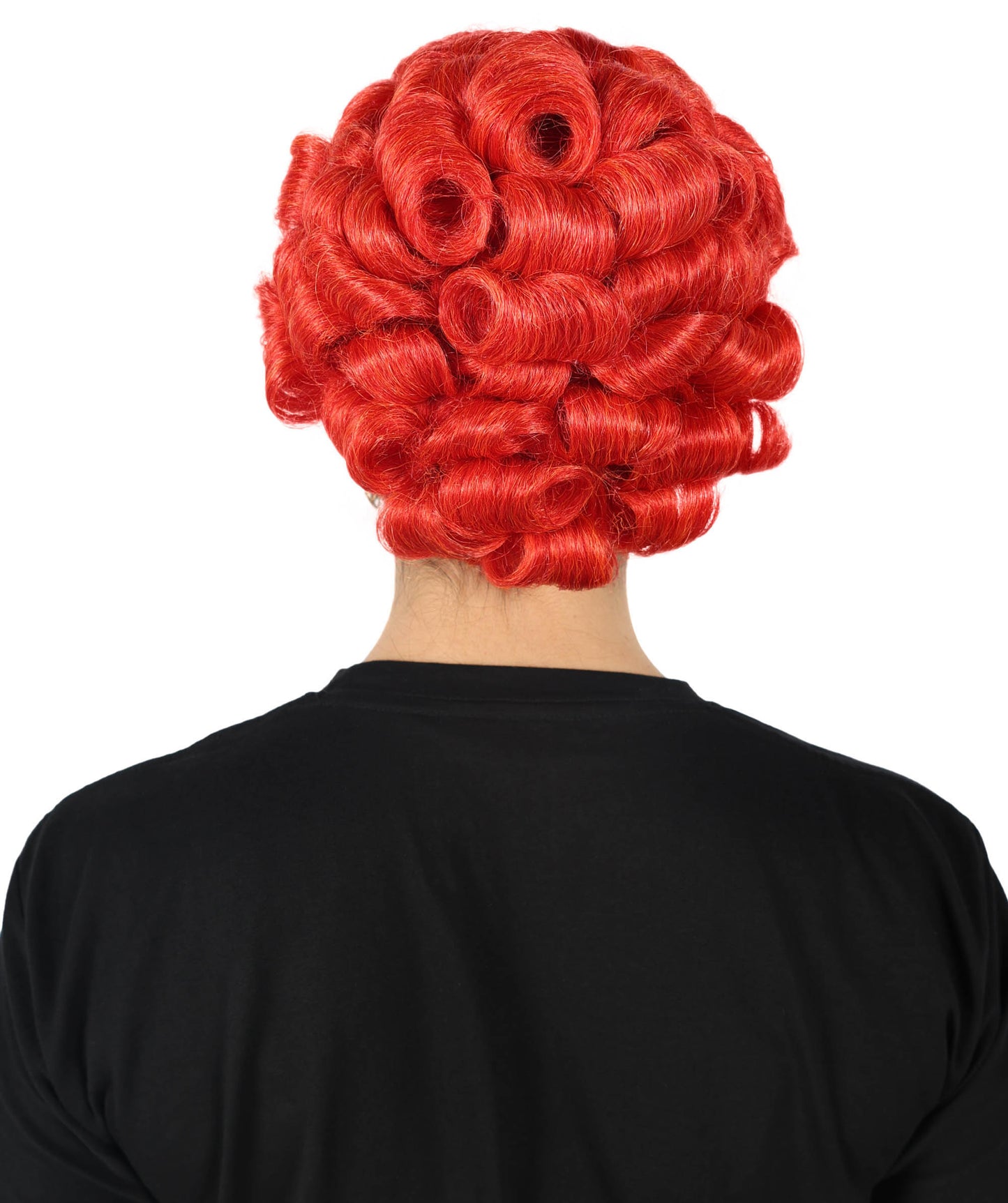 HPO Adult Women Faith Blossom Swirl Updo Lace Front Red Wig | Synthetic Styled Wigs | Perfect for Prom Wedding Luxury Events, Church Everyday Wear and Mother’s Day
