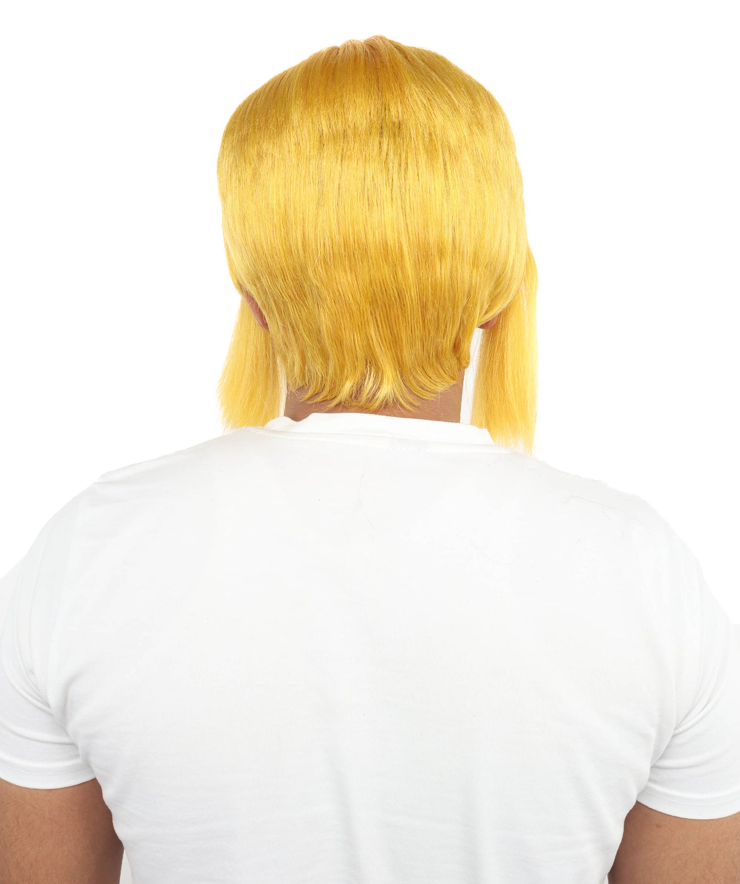 HPO Men's Fantasy Hero Wig | Short Yellow & Blonde Layered Hairstyle with Side Bangs | Synthetic Wig for Cosplay, Roleplay, Halloween & Stage