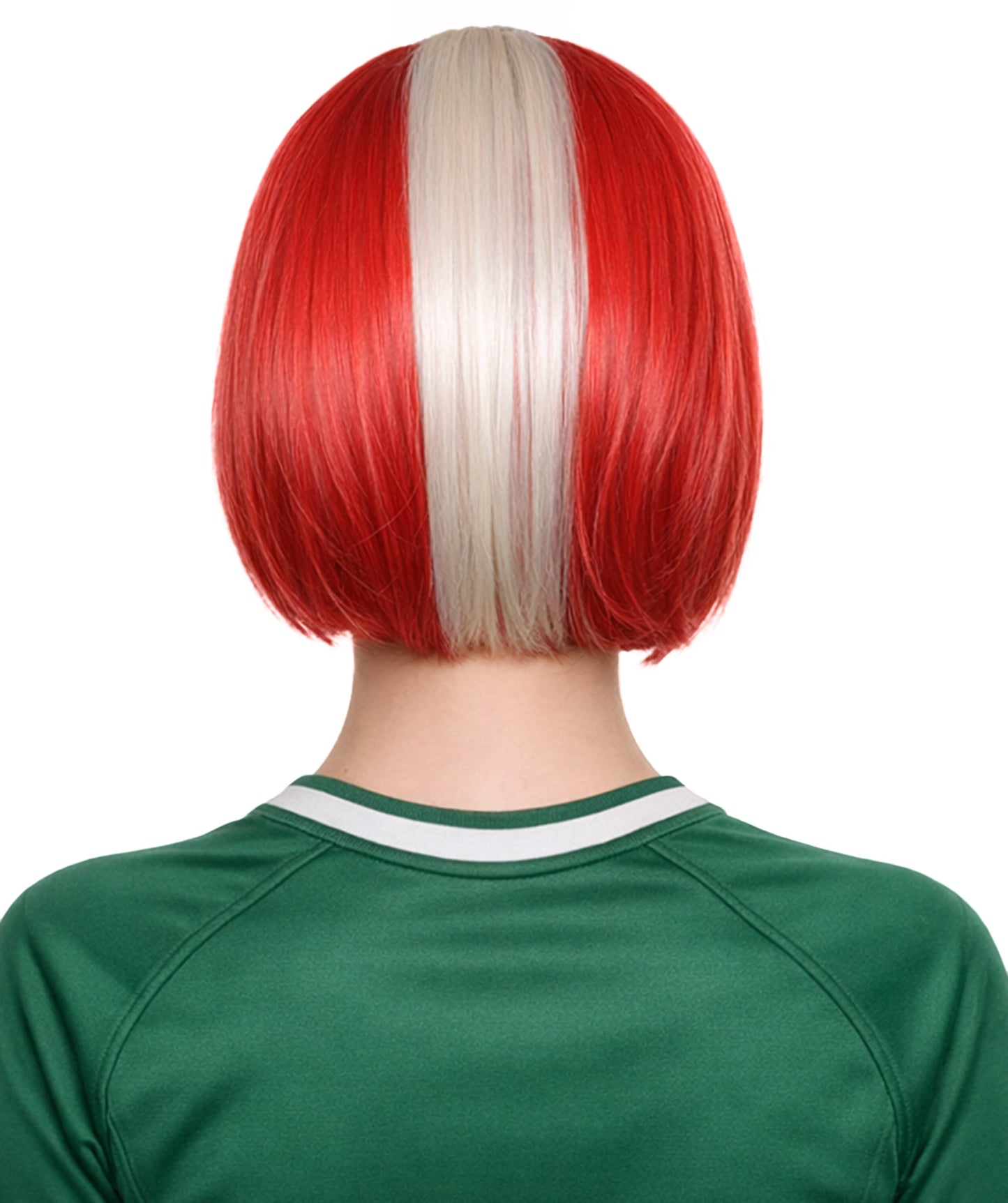 Denmark Flag Sport Party Bob Wig | National Pride Halloween Wig | Premium Breathable Capless Cap