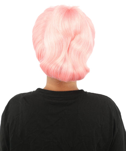HPO Adult Women's Retro Pin-Up Wig | Multicolor Options, create of synthetic fiber, vintage curled bumper bangs with rolled back, breathable base | Party, Halloween, theater, drag, performance, costume events