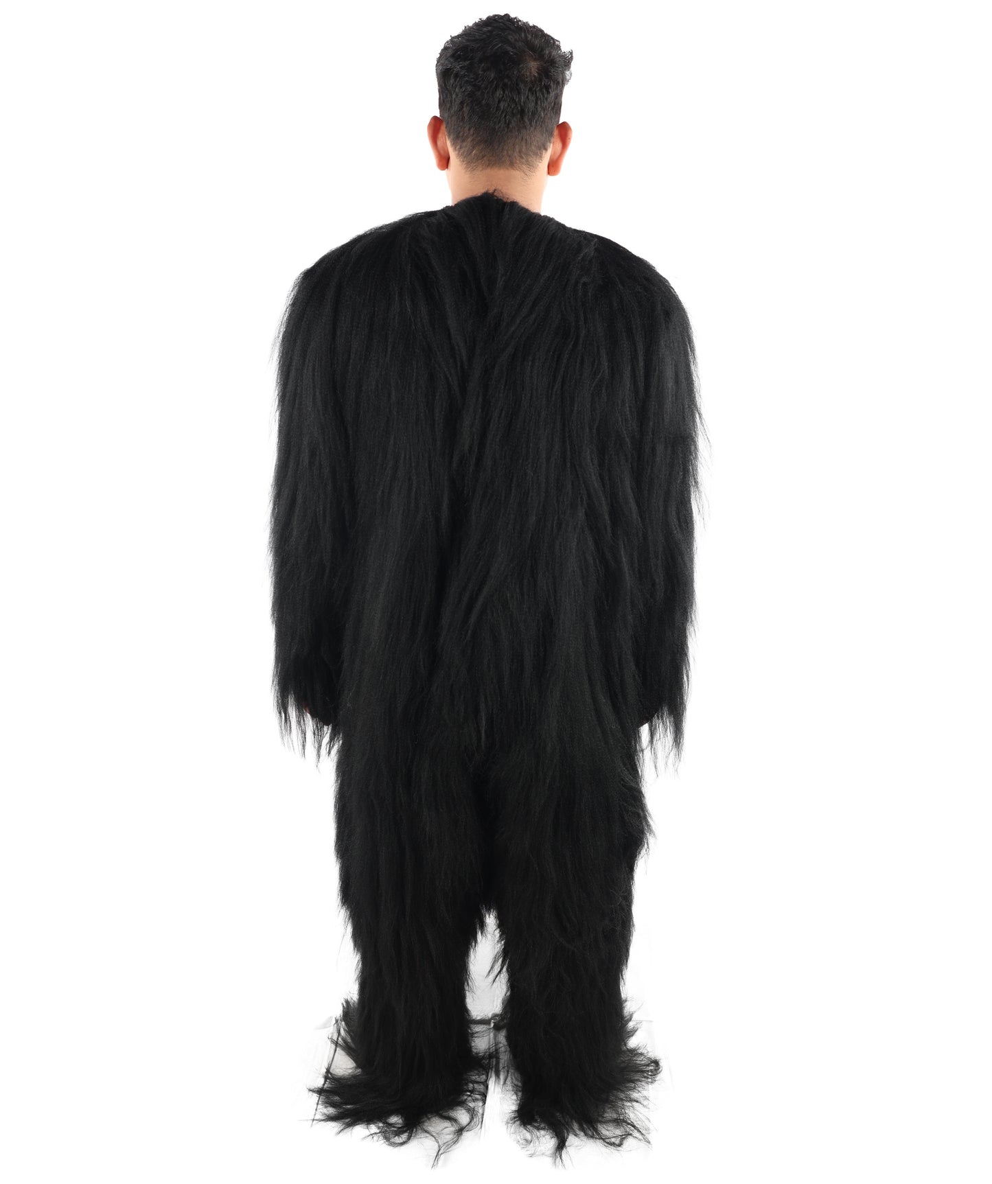 HPO Unisex Extreme Hairy Person Costume, Mask and Bundle - Full-Body Hair Suit Extra-Long Ash Brown Costume Wig for Halloween, Cosplay & Parties