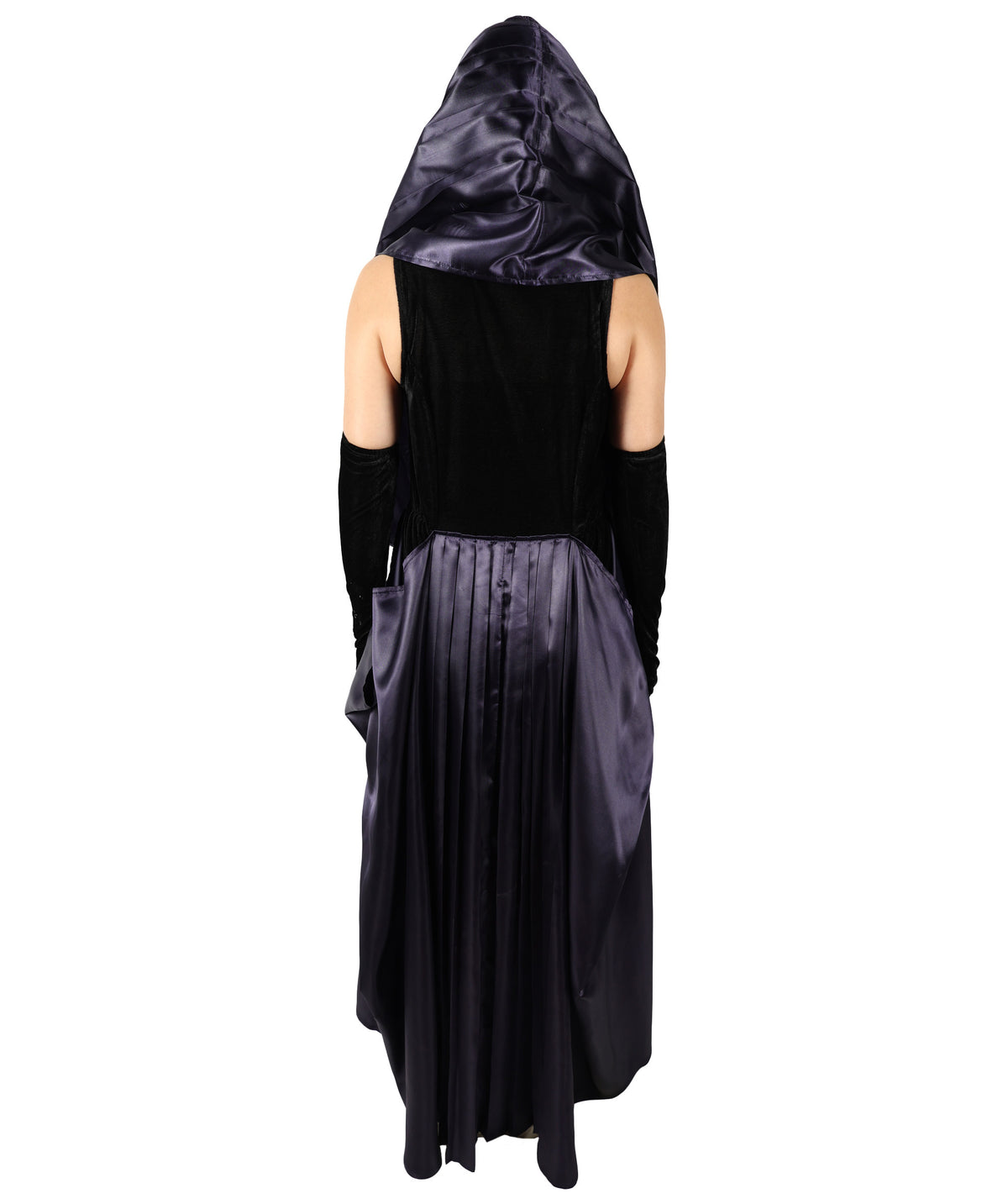 HPO Women's Fictional Movie Character Navy Blue And Black Long Costume, Perfect for Halloween, Flame-retardant Synthetic Fabric