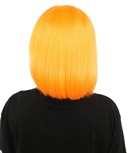 HPO Adult Women's Asymmetrical Bangs Bob Wig | Multiple Color Options | Create of synthetic fiber, sleek straight volume, breathable capless base | Party, Halloween, theater, drag, performance, costume events