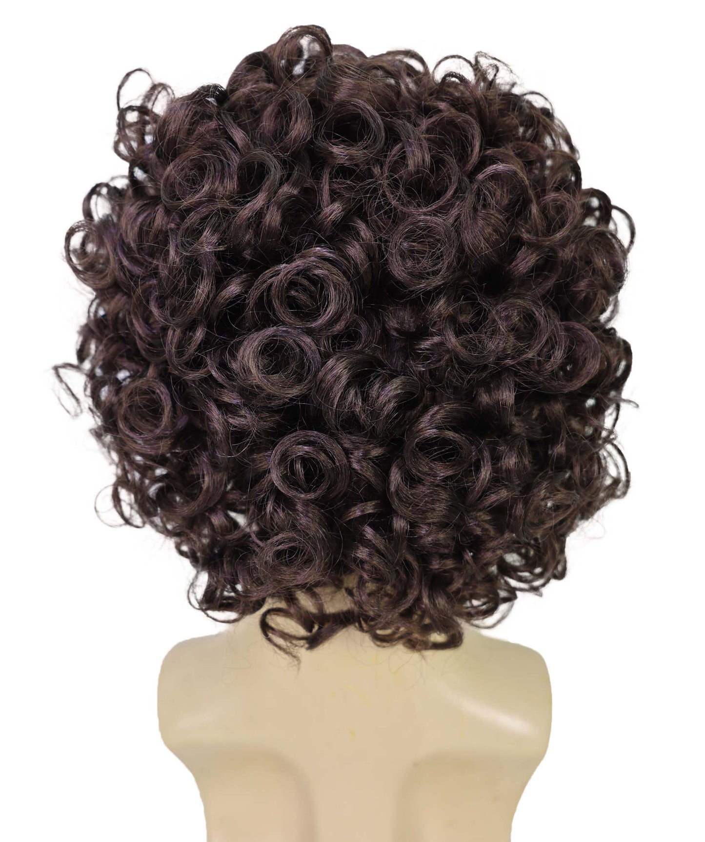 HPO Adult Male WIG Men Short Curly Dark Brown – Lightweight Synthetic Fiber, Perfect for Cosplay, Halloween, Historical Costumes, and Themed Events
