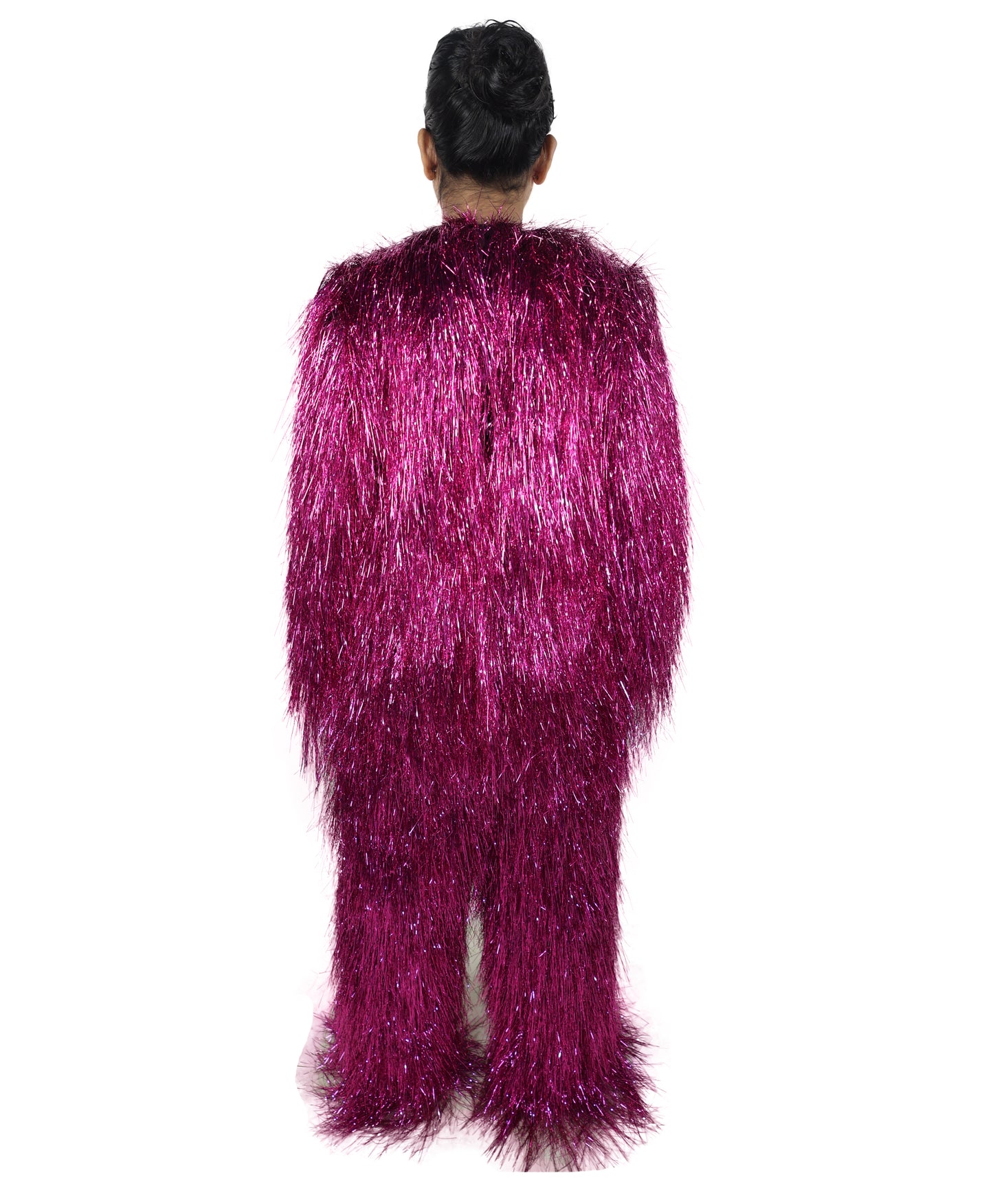 HPO Unisex Teen Extreme Tinsel Hairy Person Costume Bundle & Mask Set - Full-Body Tinsel Hair Suit Extra-Long Costume Wig for Halloween, Cosplay & Parties - Multiple Color Options