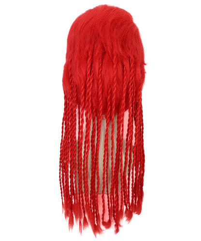HPO Women’s Club Wig with Rave Red Braids | Bold Party Hairpiece for Adults | Rave Events, Cosplay & Themed Party Wig