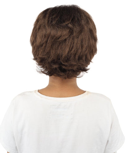HPO Adult Women's Short Silver White Pixie Wig  | Edgy Layered Cut with Bangs | Synthetic Hair Wig for Stage Fashion, Cosplay, Halloween & Bold Party Looks