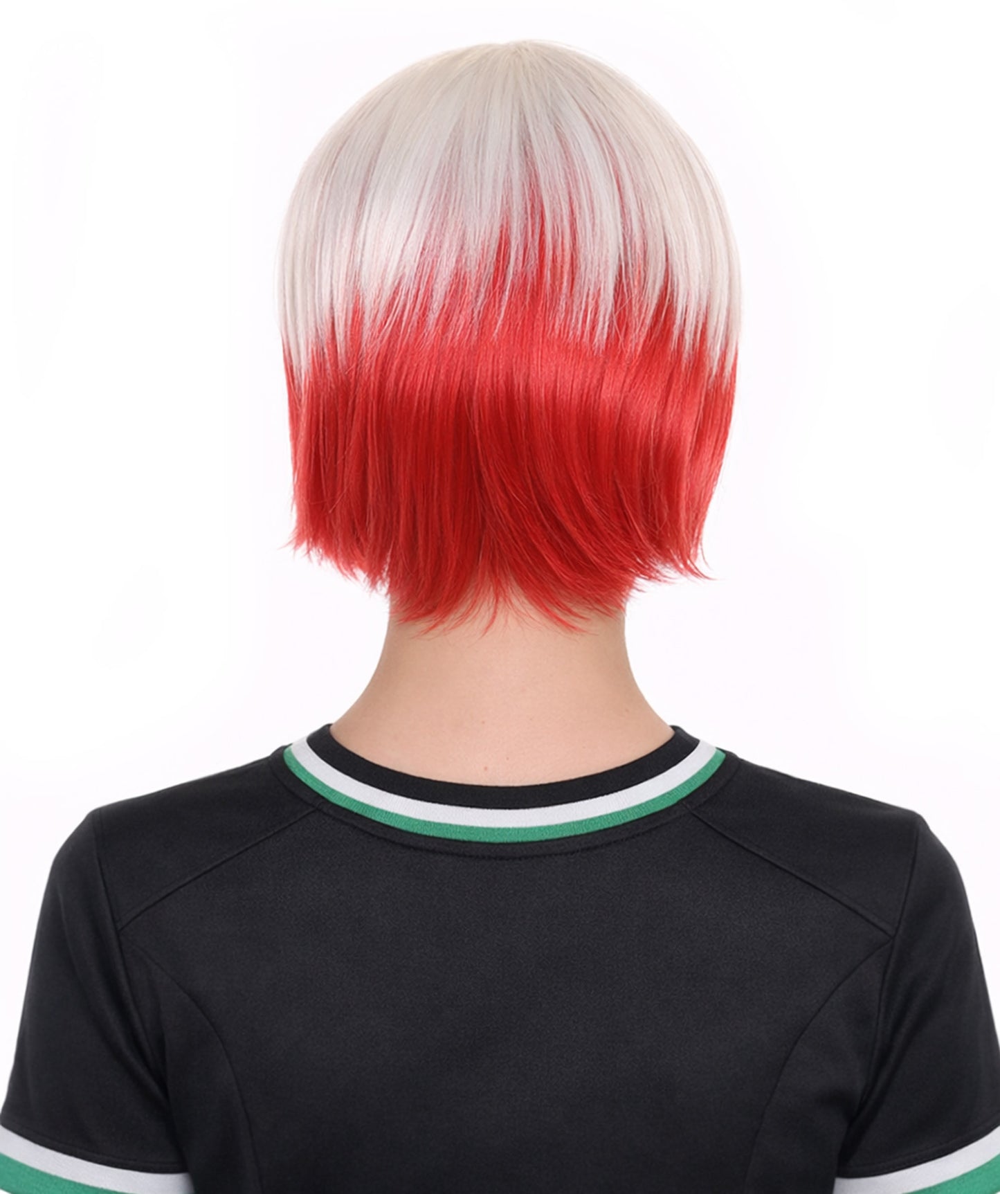 Poland Flag Sport Party Bob Wig | White Red Halloween Wigs | Premium Breathable Capless Cap