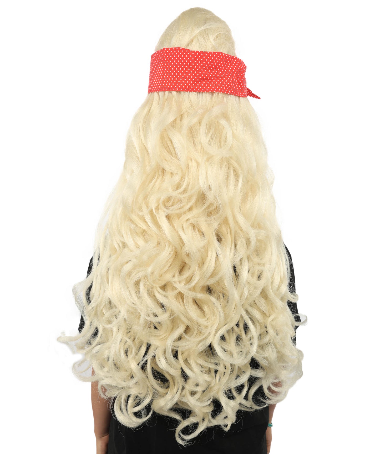 HPO Women’s Retro Beehive Wig with Red Bow | Multicolor Options | Extra Long Wavy Fancy Dress Accessory | Fancy Dress Accessory | Celebrity-Inspired Hair for Halloween, Cosplay & Music Tribute Parties