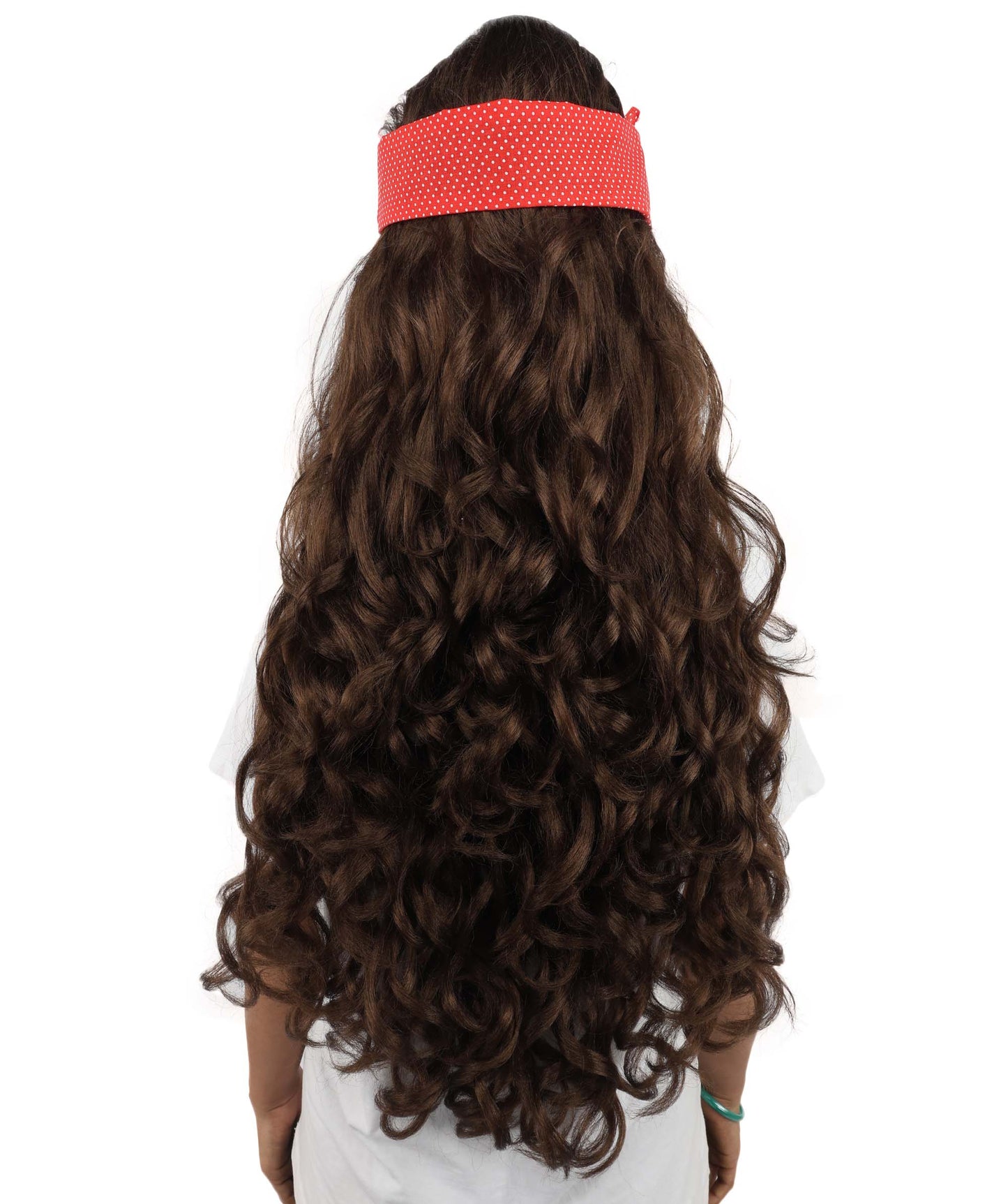HPO Women’s Retro Beehive Wig with Red Bow | Multicolor Options | Extra Long Wavy Fancy Dress Accessory | Fancy Dress Accessory | Celebrity-Inspired Hair for Halloween, Cosplay & Music Tribute Parties