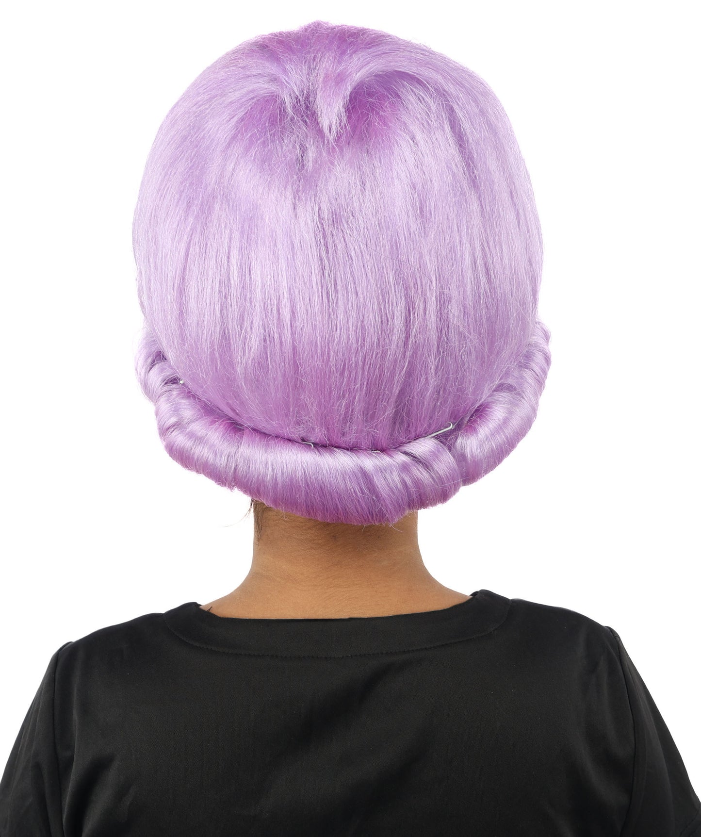 HPO Women's Voluminous Golden Blonde Grandma Wig | Medium Puffy Afro Style with Silver Texture, Synthetic Fiber & Adjustable Fit | Halloween, 100th Day of School, Theater & Funny Costume