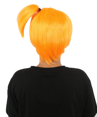 HPO Adult Women's Anime Trainer Character Wig | Vibrant hue multicolor options, create of synthetic fiber, short choppy bob with high side ponytail, breathable base | Cosplay, Halloween, theater, party, performance, costume events