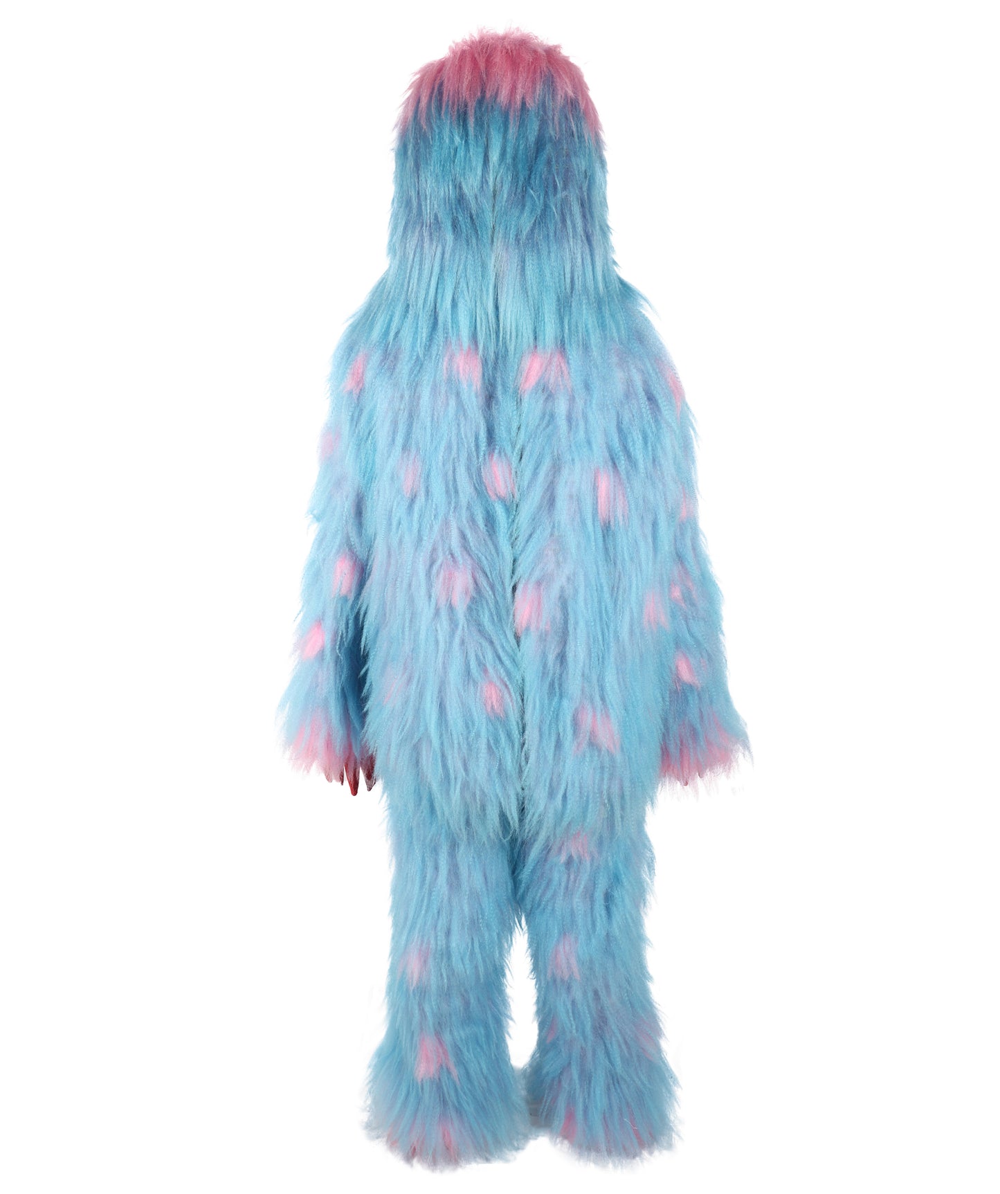 HPO Unisex Adorable Furry Multicolor Monster Costume Set with Head Mask & Bundle| Perfect for Halloween| Synthetic Fabric
