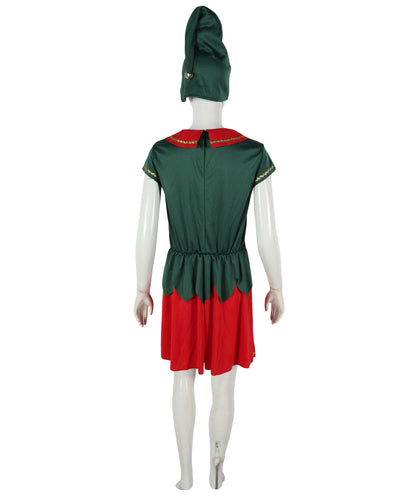 HPO Adult Women’s Inflatable Elf Costume | Red & Green Christmas Outfit | Holiday Party, Cosplay & Themed Event Costume