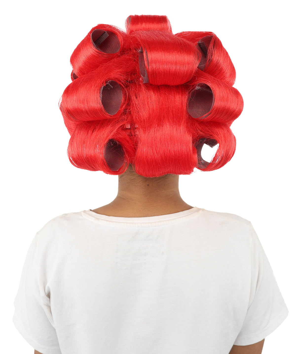 HPO Adult Women's Retro Roller Set Pink Wig | Multiple Color Options, create of synthetic fiber, large cylindrical curler texture, capless cap | Party, Halloween, theater, drag, performance, costume events