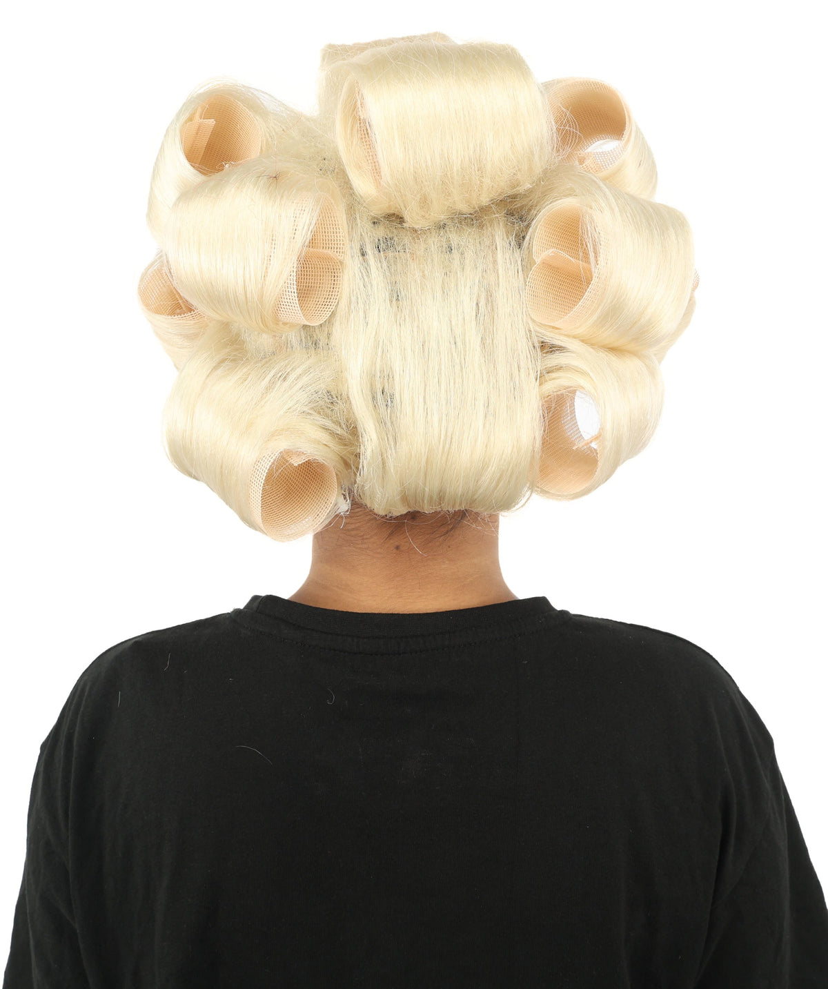 HPO Adult Women's Retro Roller Set Pink Wig | Multiple Color Options, create of synthetic fiber, large cylindrical curler texture, capless cap | Party, Halloween, theater, drag, performance, costume events