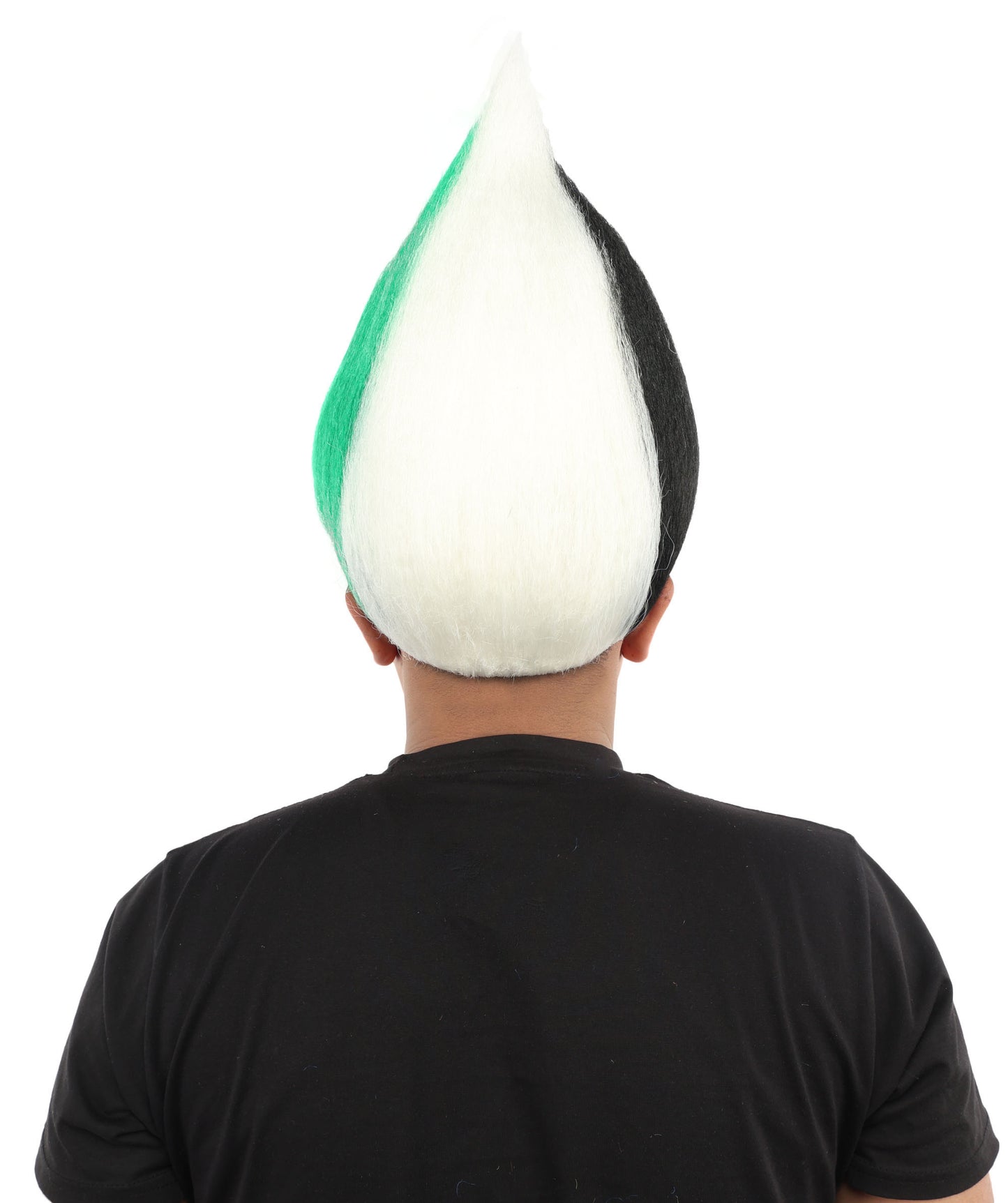 HPO Unisex Jordan Flag Inspired Troll Wig – Tall Spiky Red, Black, and Green Hairpiece | Ideal  for Sport National Events & Parties