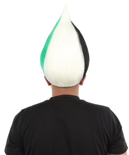 HPO Unisex Jordan Flag Inspired Troll Wig – Tall Spiky Red, Black, and Green Hairpiece | Ideal  for Sport National Events & Parties