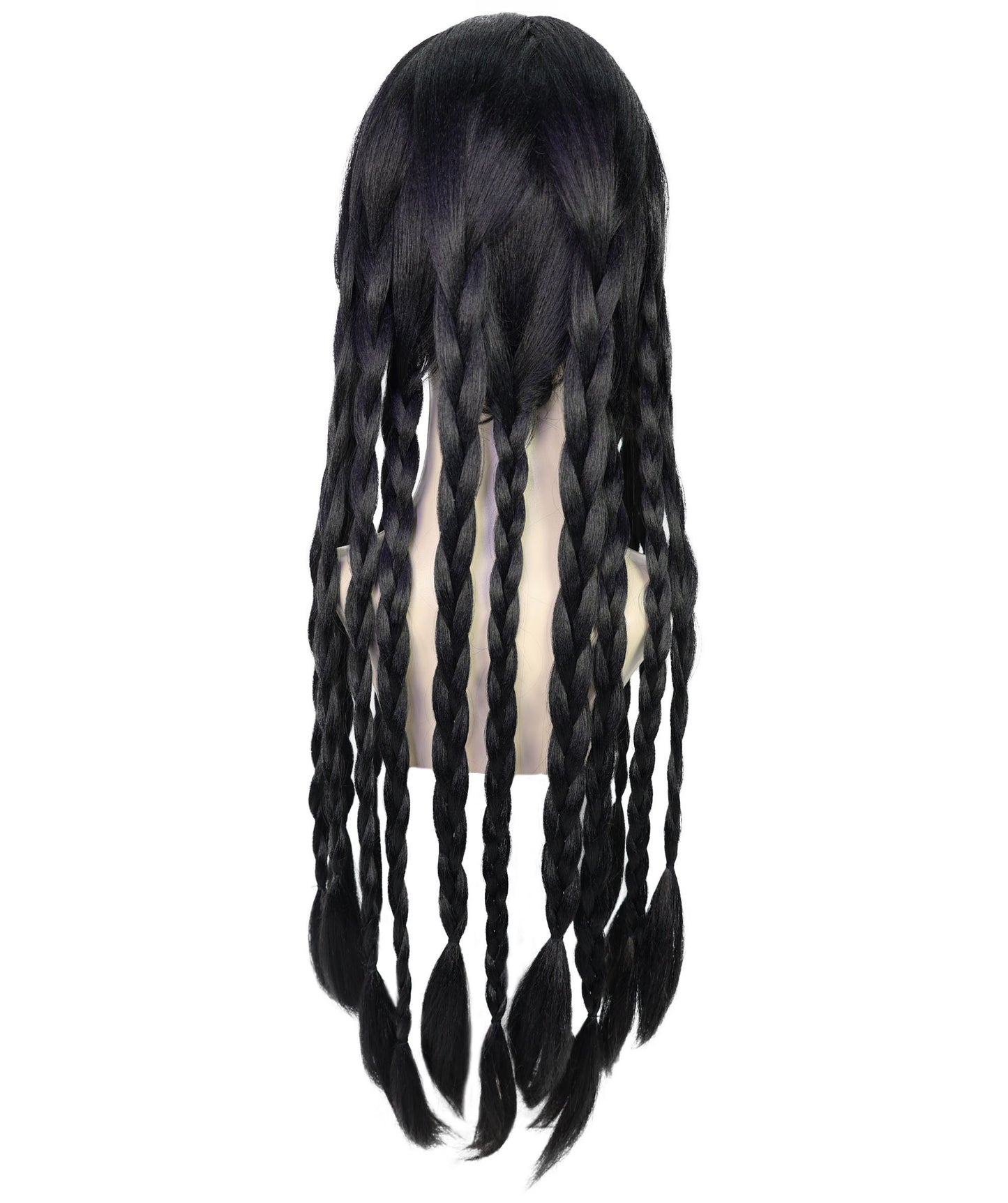 Women’s Long Black Braided Wig  | Ideal for Halloween | Breathable Capless Cap