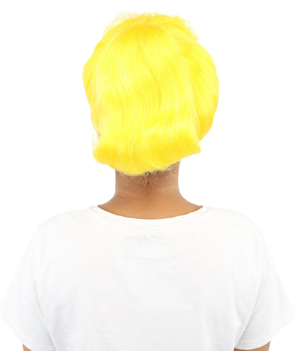 HPO Adult Women's Retro Pin-Up Wig | Multicolor Options, create of synthetic fiber, vintage curled bumper bangs with rolled back, breathable base | Party, Halloween, theater, drag, performance, costume events