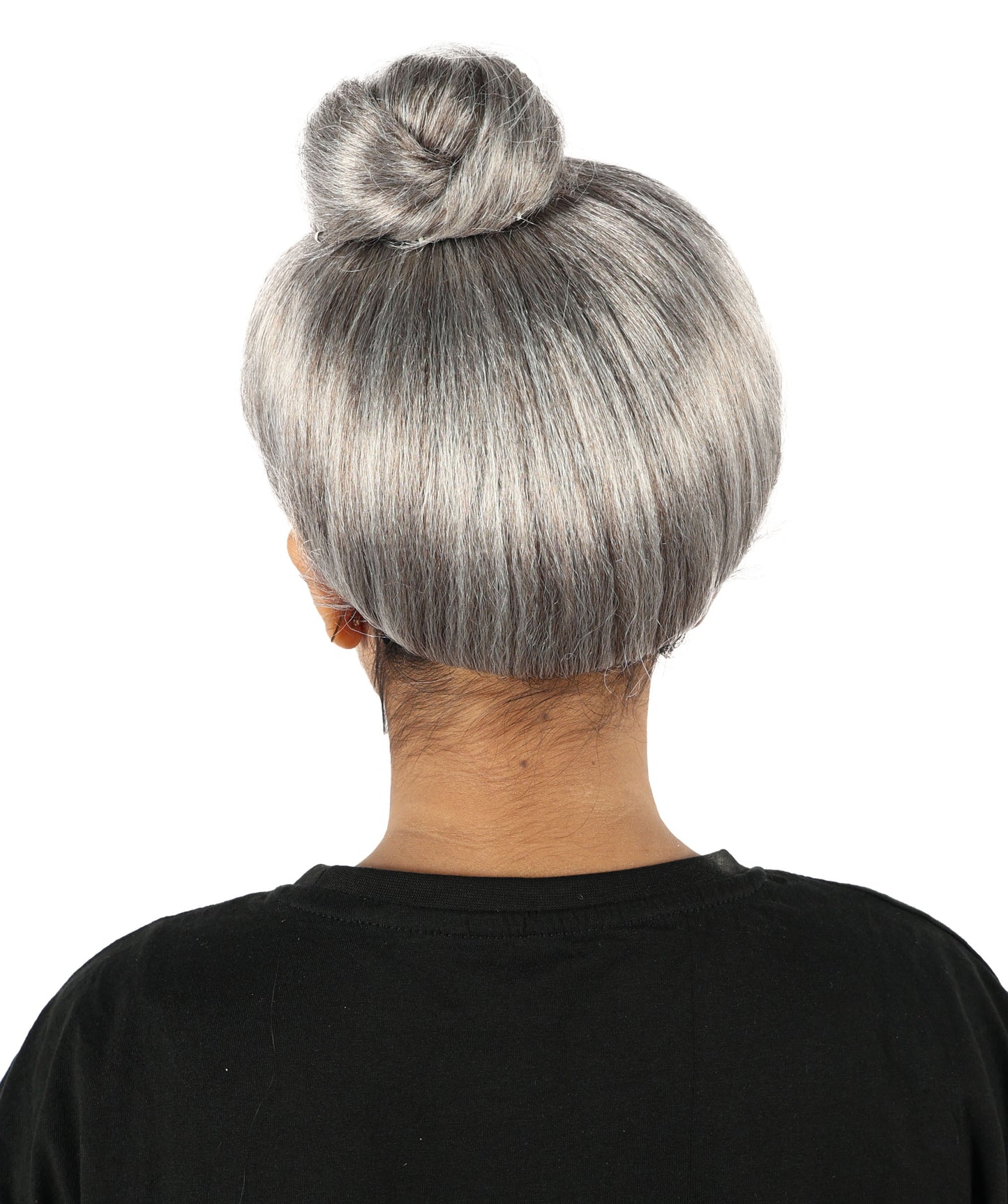 HPO Women's Elegant Lady Short Wig | Classic Grey Layered Hairpiece for Women | Lightweight Synthetic Fiber Wig for Parties & Daily Wear