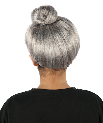HPO Women's Elegant Lady Short Wig | Classic Grey Layered Hairpiece for Women | Lightweight Synthetic Fiber Wig for Parties & Daily Wear