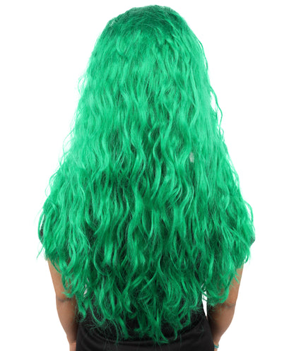 HPO Women’s Pink Long Wavy Wig | 25 Inch Long Hair with Capless Cap Design | Ideal for Playful at Halloween Cosplay, and Themed Parties