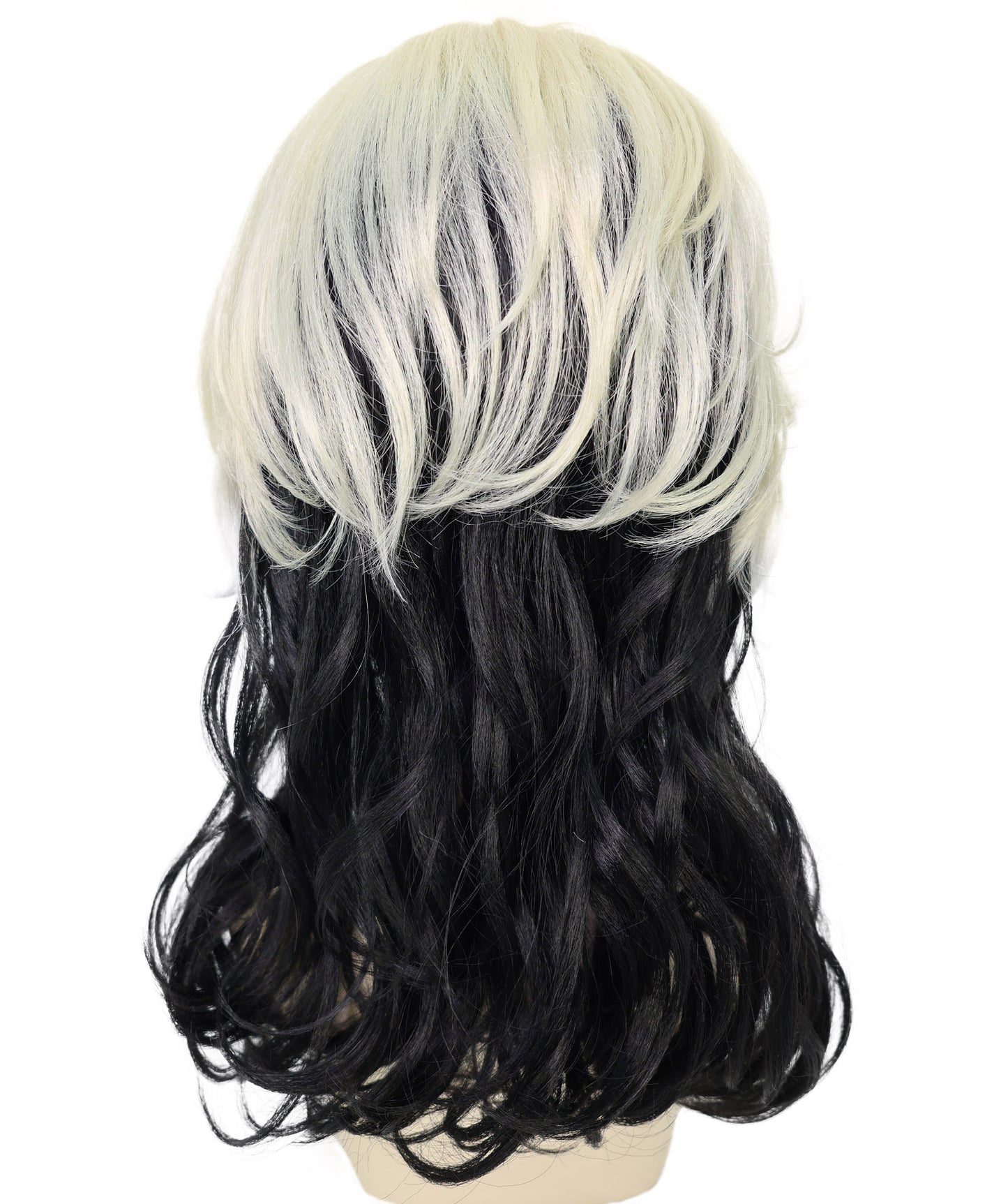 HPO Women’s Multicolor Shoulder-Length Wig | Bold Halloween Hair | Breathable Capless Cap