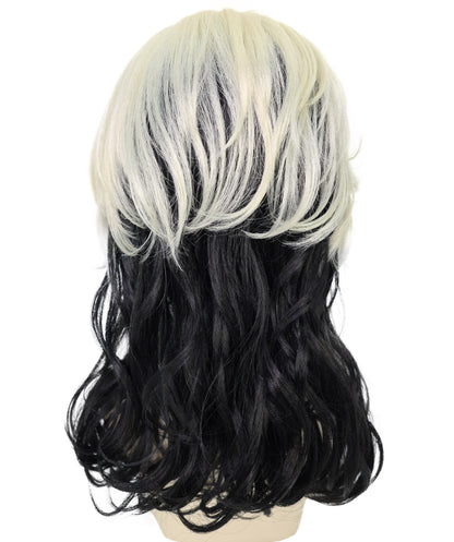 HPO Women’s Multicolor Shoulder-Length Wig | Bold Halloween Hair | Breathable Capless Cap