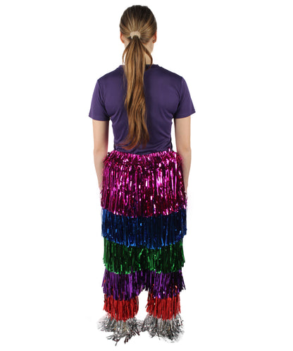 Women's Tinsel Wide Colorful Leg Pants, Perfect for Halloween, Tinsel Material
