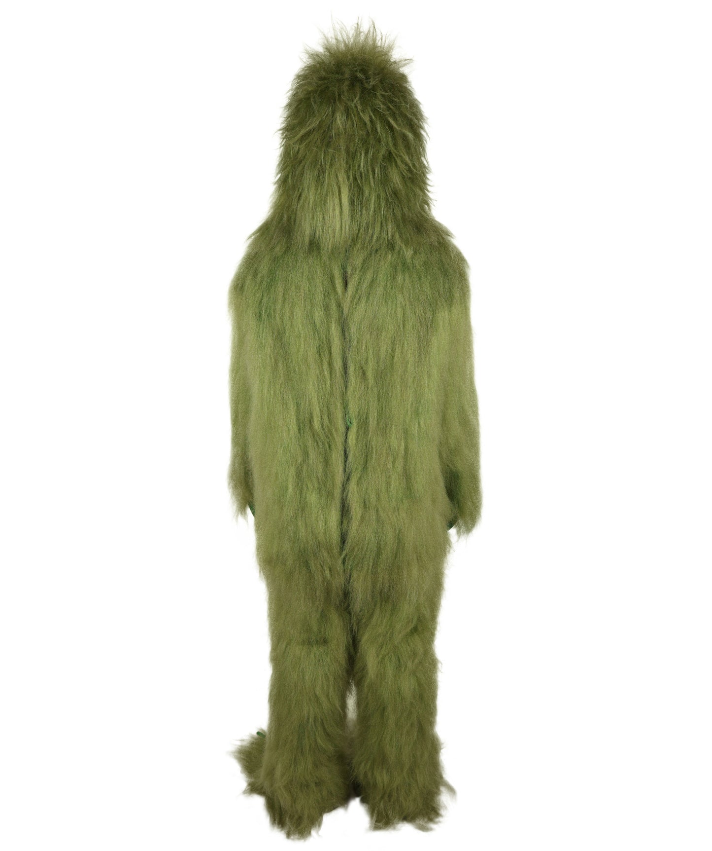 HPO Adult Unisex Olive Green Monster Soft Furry Full Costume, Bundel Set with Mask | Cosplay Mask | Flame-retardant Synthetic Fabric