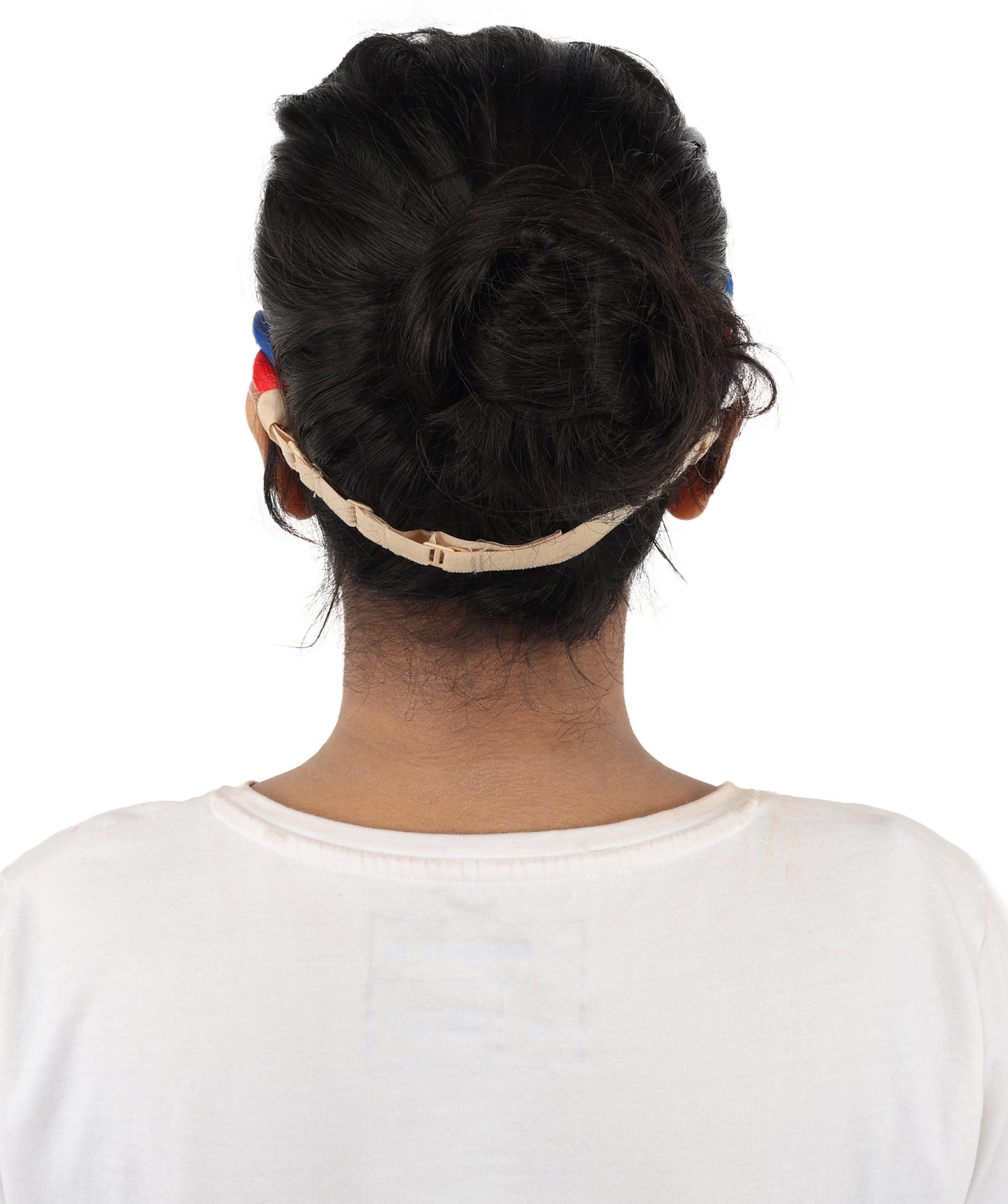 HPO Women's Multinational Braided Hairband | Textured red, white, and blue synthetic fibers woven into a twisted headband with elastic backing | Ideal for party, Halloween, cosplay, theater, drag, performance, costume events