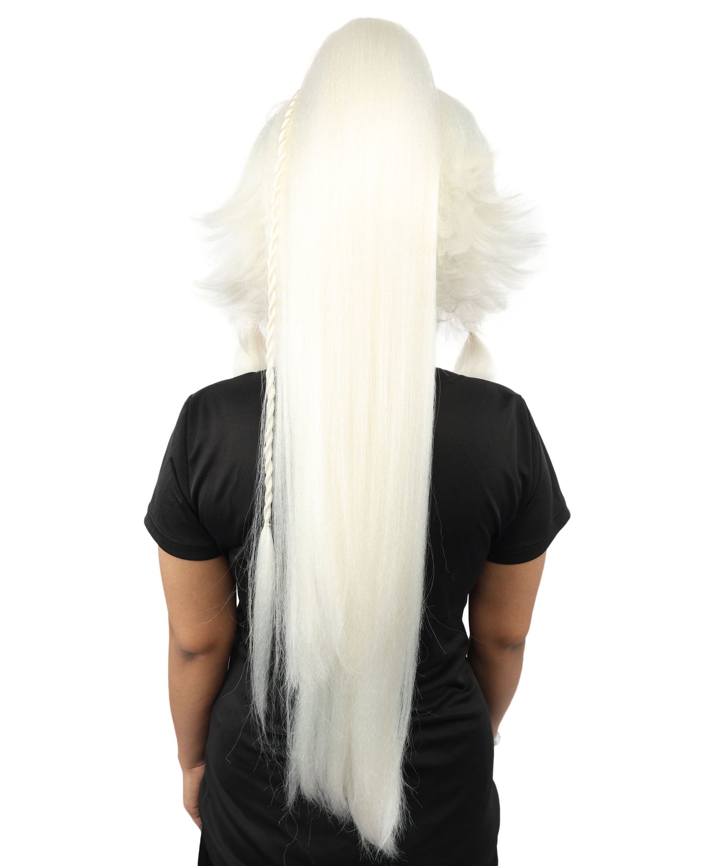 HPO Adult Women's Alien Nature Spirit Hair | Multiple Color Options | Soft Textured Bob with Beaded Braids, Heat Resistant Synthetic Fiber & Breathable Mesh | Halloween, Fantasy Roleplay, Themed Party, Theater & Carnival
