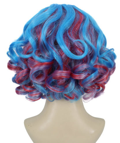 Women's Short Curly Multicolor Wig – Vibrant Synthetic Fiber for Festivals, Anime Conventions, and Halloween Parties Breatheble Capless Cap