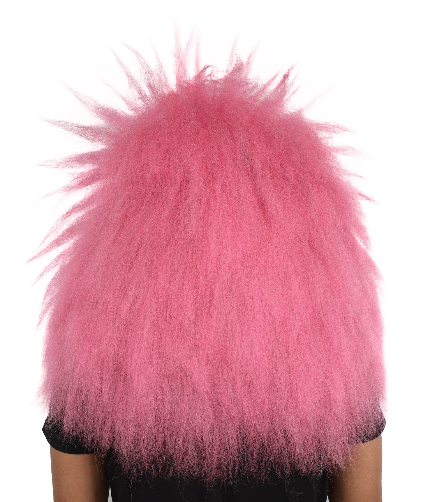 HPO Unisex Spiky Monster Headwear Costume Bundle & Mask Set | Pink spiked top with black and white striped body voluminous flame-retardant synthetic fiber mask construction | Party, Halloween, cosplay, theater, drag, performance, costume events